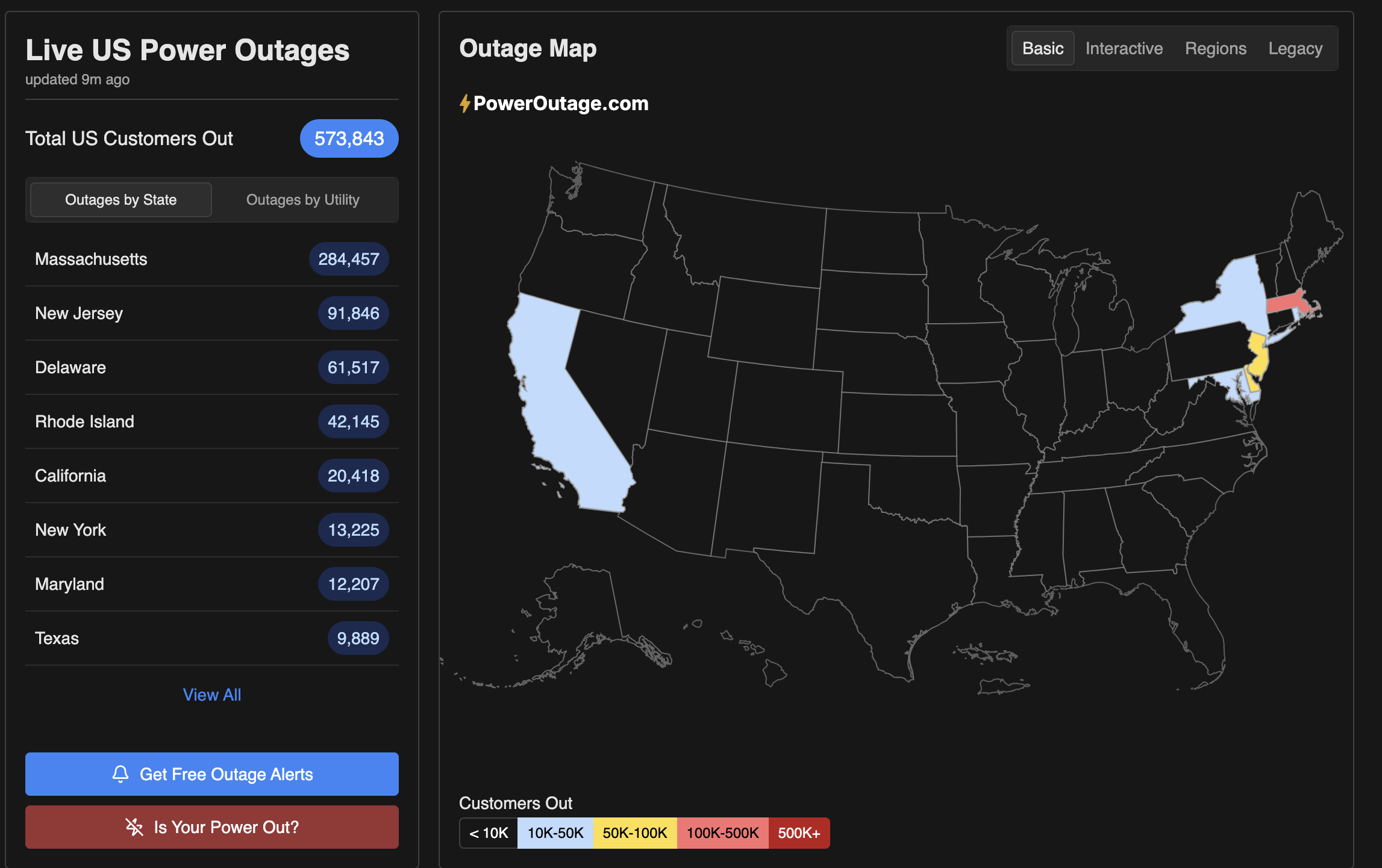LIVE US Power Outage